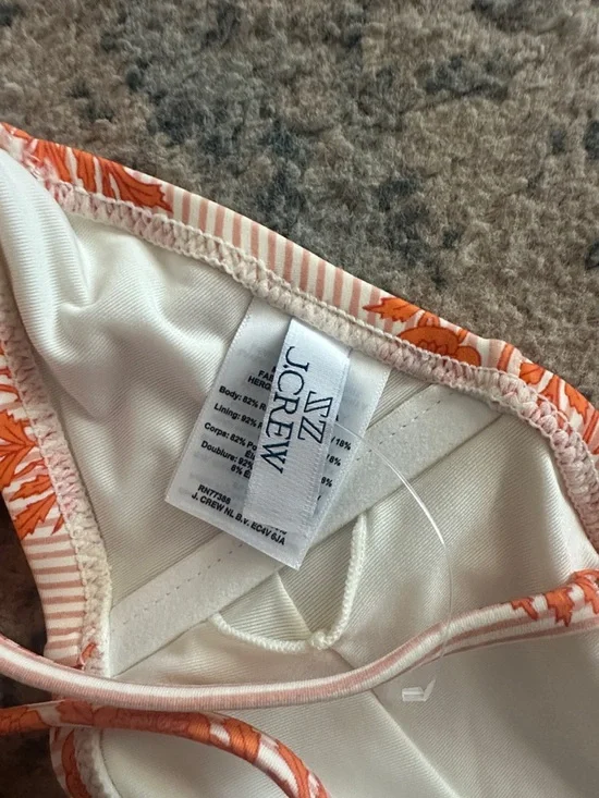J. Crew Orange Floral Bandeau Top - Picture 2 of 3